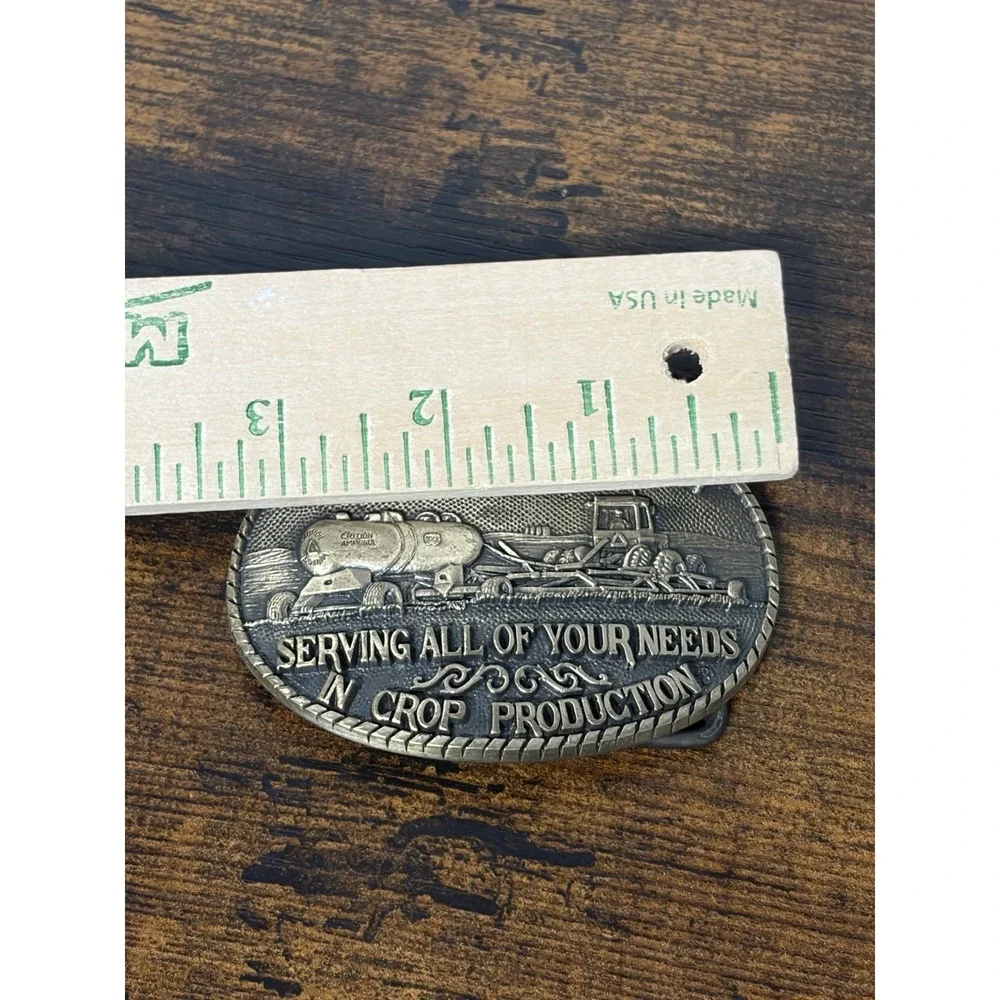 Brass Belt Buckle 1986 Garden City Co-op Crop Production Vtg Award Design Medals